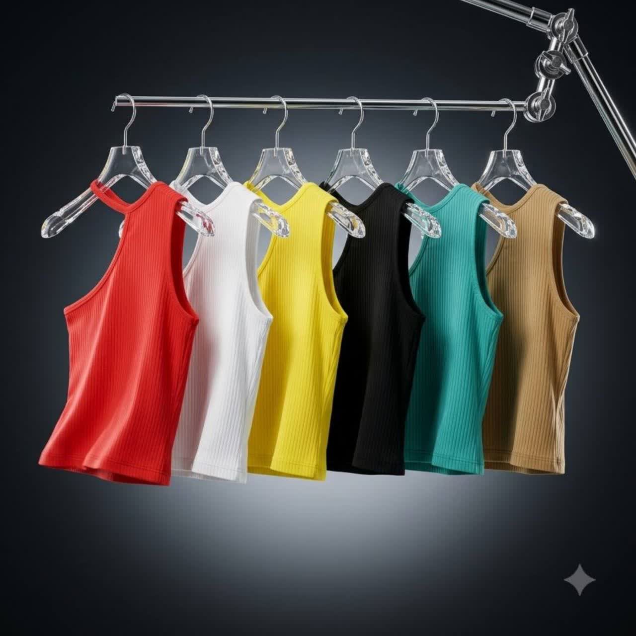 تاپ یک طرف خالی یقه بندی(پک 6 عددی)