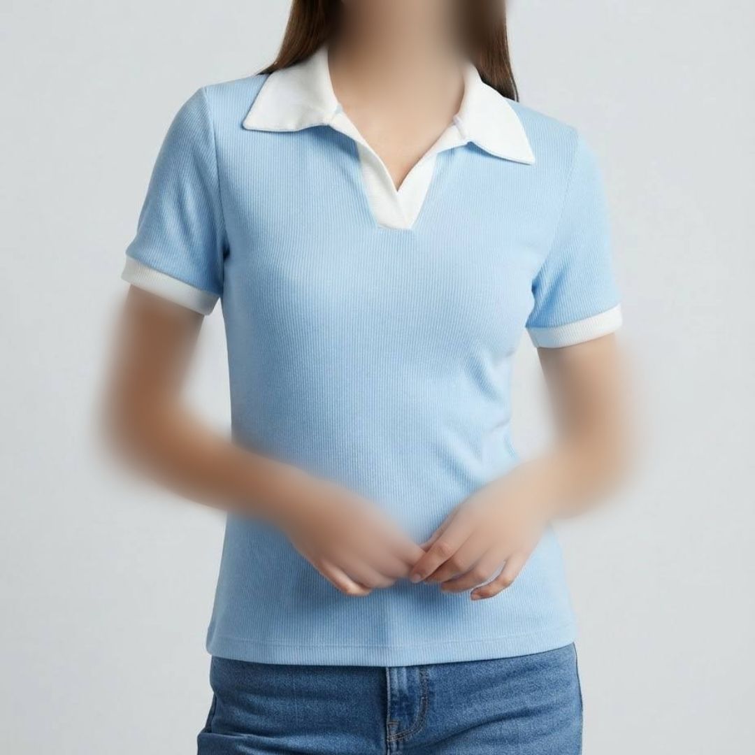 پلوشرت یقه و سر استین سفید (پک 6 عددی)